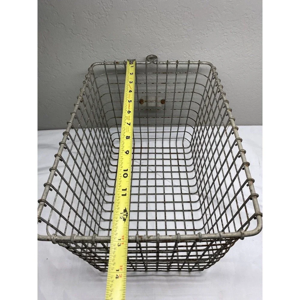 Vintage Kaspar Wire Metal Industrial Gym Locker Basket Shiner, Texas - 2 Baskets - Picture 6 of 7